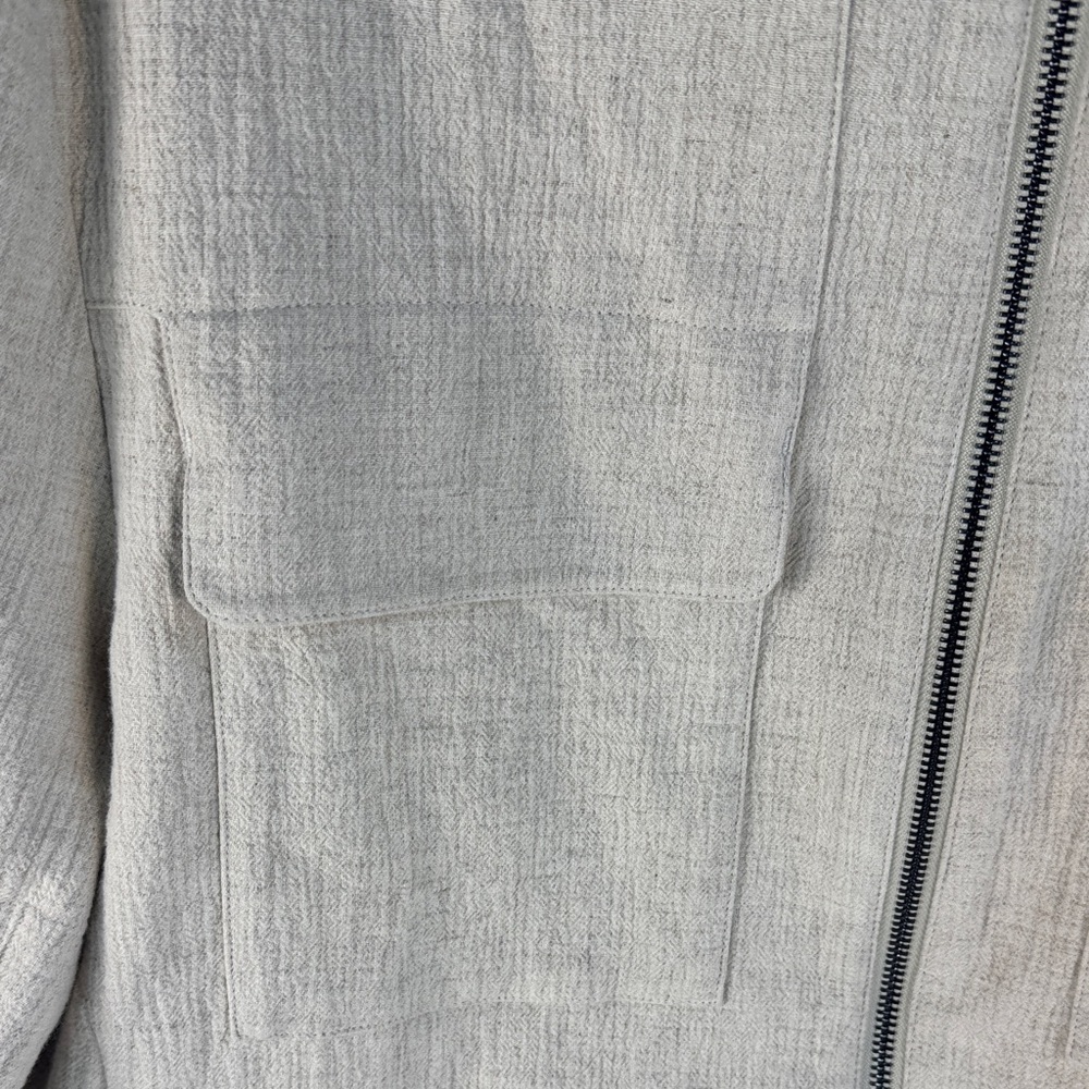 Banana Republic Bella Cotton Linen Light Tan Bomber Jacket XL - Picture 3 of 16